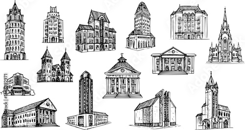 set of building icon