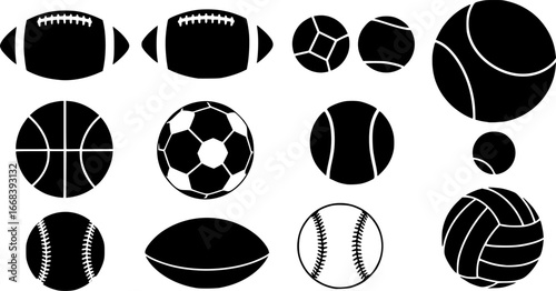 Sports ball svg, Sports ball silhouette, Game ball silhouette, Game ball svg, Football silhouette, Ball svg, Football silhouette svg, Sports ball icons, Soccer ball svg, Sports ball vector bundle 