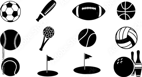 Sports ball svg, Sports ball silhouette, Game ball silhouette, Game ball svg, Football silhouette, Ball svg, Football silhouette svg, Sports ball icons, Soccer ball svg, Sports ball vector bundle 