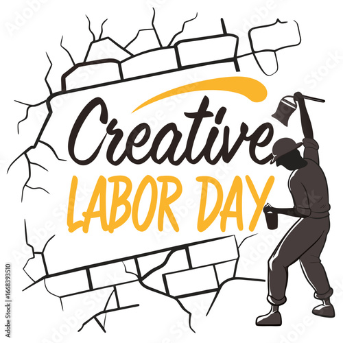 Graffiti style creative labor day text effect vector illustration vector
