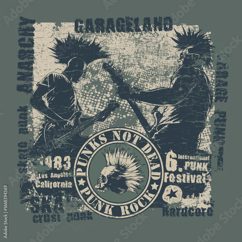 Grunge Punk Rock Music Festival T-shirt Design
