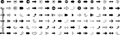  Arrow line vector icons set. modern simple cursor. arrow vector icon. modern simple arrows. collection different Arrows on flat style for web
