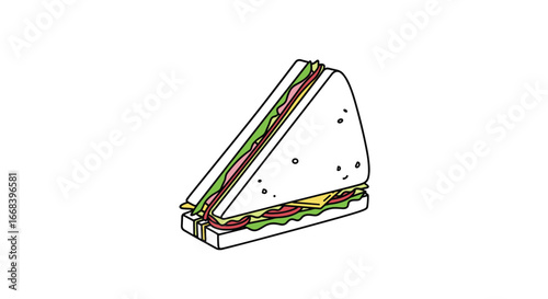 A simple triangle sandwich with layers of delicious filling presented clearly