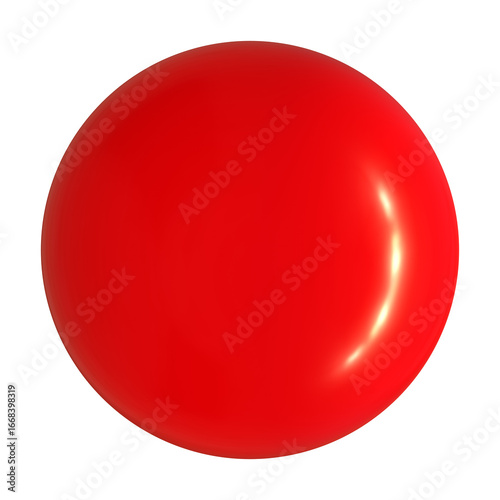 3d red sphere isolated on transparent background