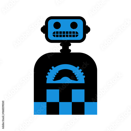Robot taxi driver logo design. Vector illustration concept of autonomous cab service with artificial intelligence, symbolizing smart mobility, modern transport, and future urban technology branding.