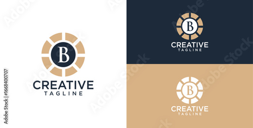 logo and icon of floral ornament with initial B