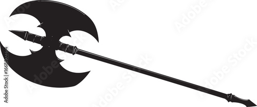 battle axe silhouette isolated on white background