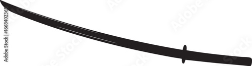 black katana silhouette isolated on white background