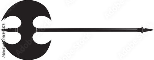 battle axe silhouette isolated on white background