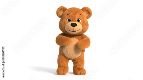Animated Teddy Bear in Various Poses for Childrens Educational Content.