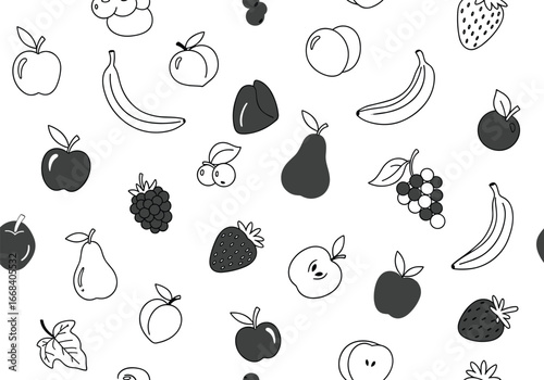 A delightful collection of fresh fruits and berries a cheerful pattern