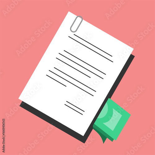 Corruption and bribery, Composition of documents and bribery money, flat design