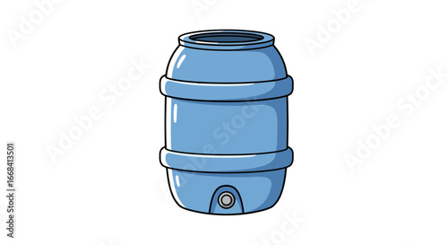 Illustration of a container barrel storage drum cask keg vessel liquid holder isolated on background on transparent background