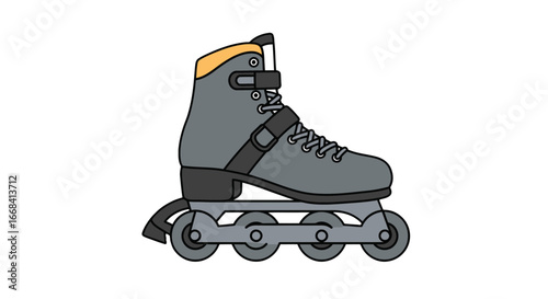 Roller skate skating inline skate rollerblading sport recreation speed skating fitness equipment exercise on transparent background