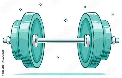 Teal Dumbbell Weight Exercise Tool, Fitness Equipment, Bodybuilding Accessory