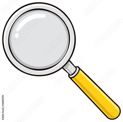 Cartoon Magnifying Glass Vector Illustration for Search and Discovery Concepts