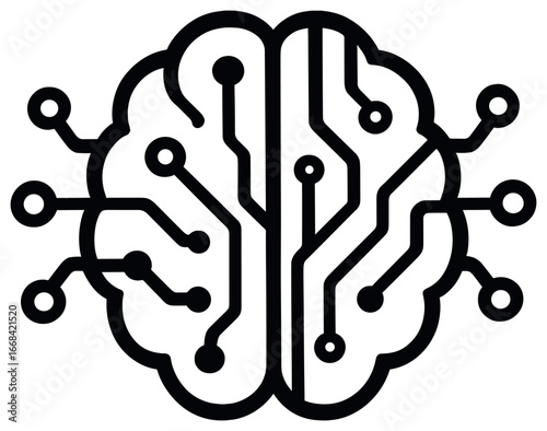 Artificial intelligence brain circuit vector - technology, innovation, and digital connectivity