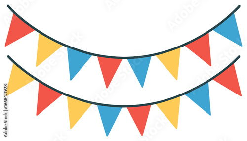 Colorful bunting vector: bright zigzag decoration for celebrations and festive occasions