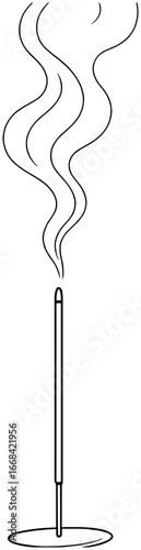 Incense meditation vector: simple line art for calm and serenity