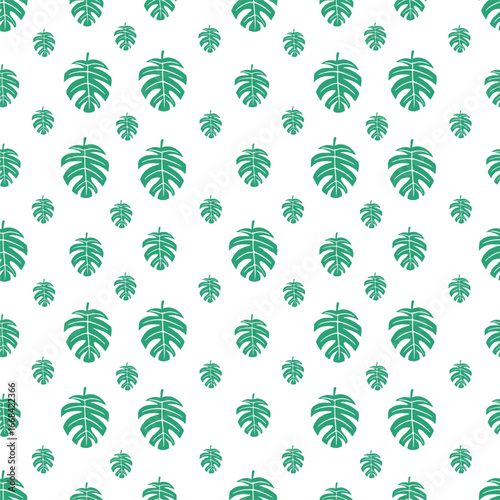 Tropical leaves background with green jungle plants close-up view. Palm leaf wallpaper, luxury nature leaves exotic pattern design vector illustration. Hand drawn art for fabric, banner and invitation
