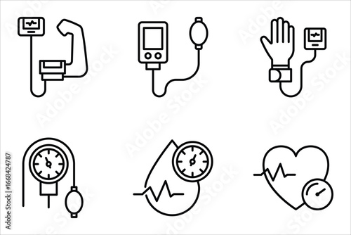 Blood pressure icon set, vector illustration on white background