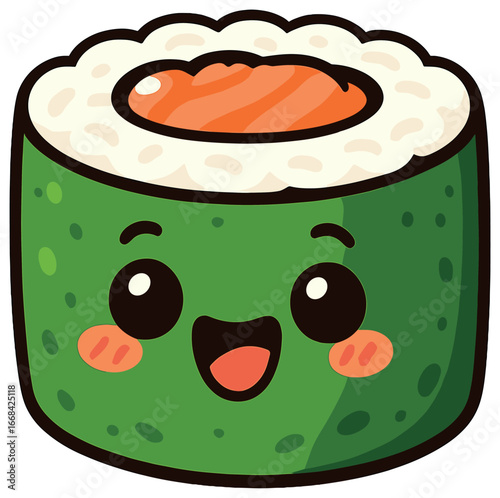 Cute sushi character vector – adorable kawaii sushi art for japanese cuisine themes