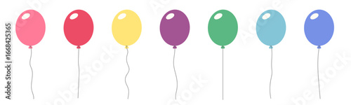 vector cartoon balloons isolated on transparent background. 