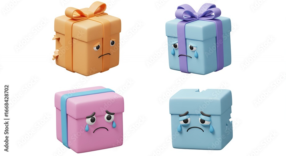 Obraz premium Sad gift boxes for kids toys collection