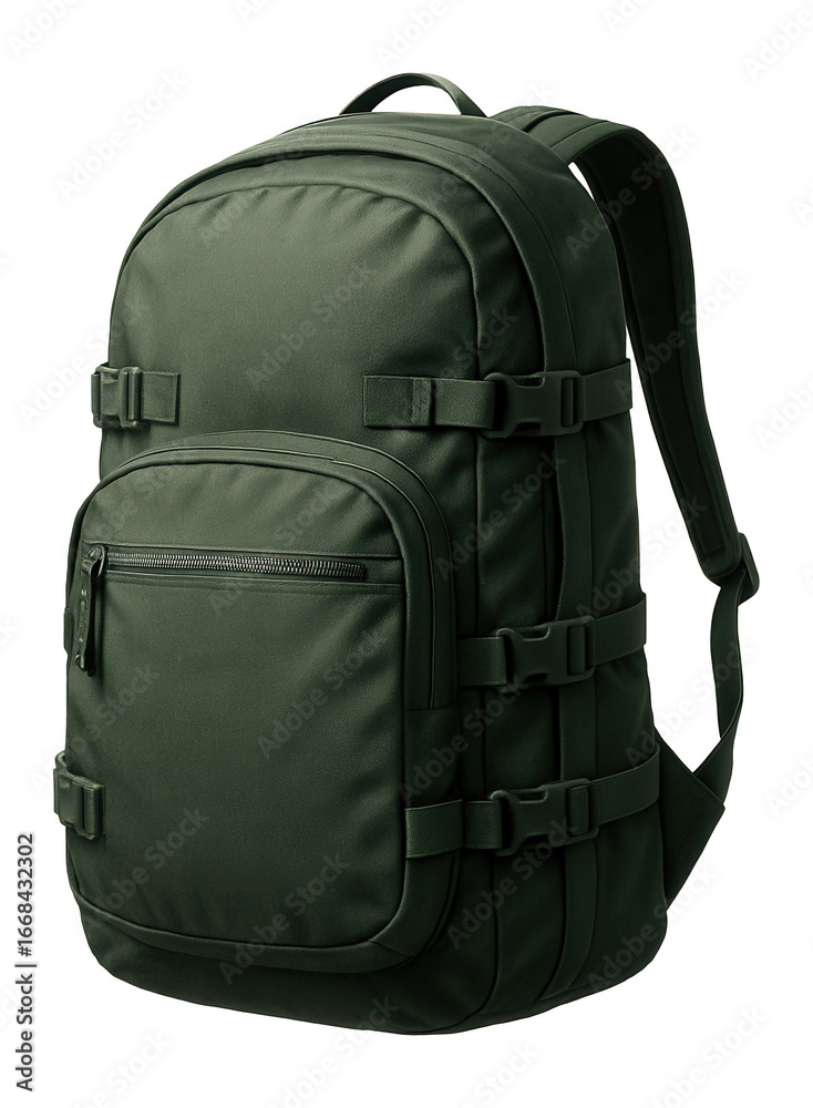 Naklejka premium Backpack with front stash pocket and compression straps