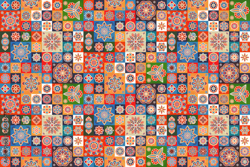 Seamless pattern. Vintage decorative elements. Hand-drawn background. Islam, Arabic, Indian, Ottoman motifs. Perfect for printing on fabric or paper.