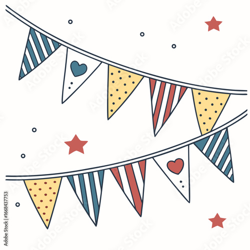 Colorful party flags for decoration