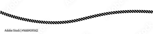 Wavy rope shape. Outline curve cord symbol. Vector illustration isolated on white background.