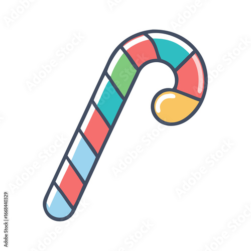 Colorful candy cane in festive design for holiday celebrations  