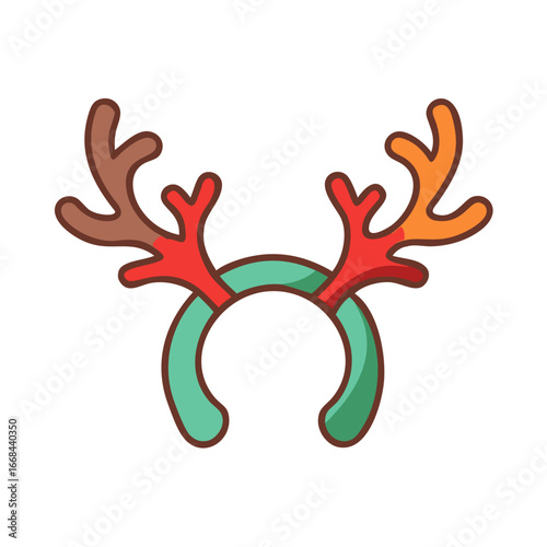 Reindeer antler headband in festive colors for holiday celebrations  
