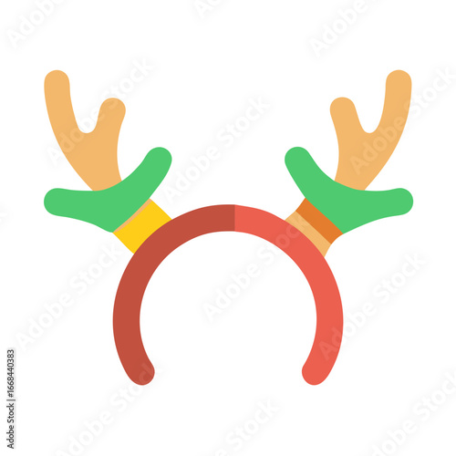 Reindeer antler headband in colorful festive design  