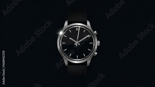 Wallpaper Mural Elegant black watch with silver accents on display Torontodigital.ca