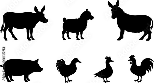 Farm Animal Silhouette Collection