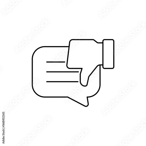 bad feedback icon outline editable stroke line drawing eps.
