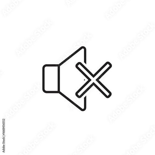 Mute Speaker Vector Icon, Sound Off and Silent Mode Symbol