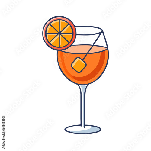 Refreshing Orange Spritzer Illustration with a Zesty Twist for a Summer Vibe