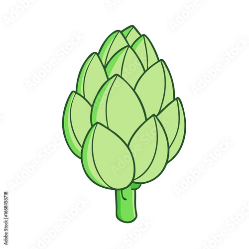 Cartoon vector illustration of an artichoke on a white background