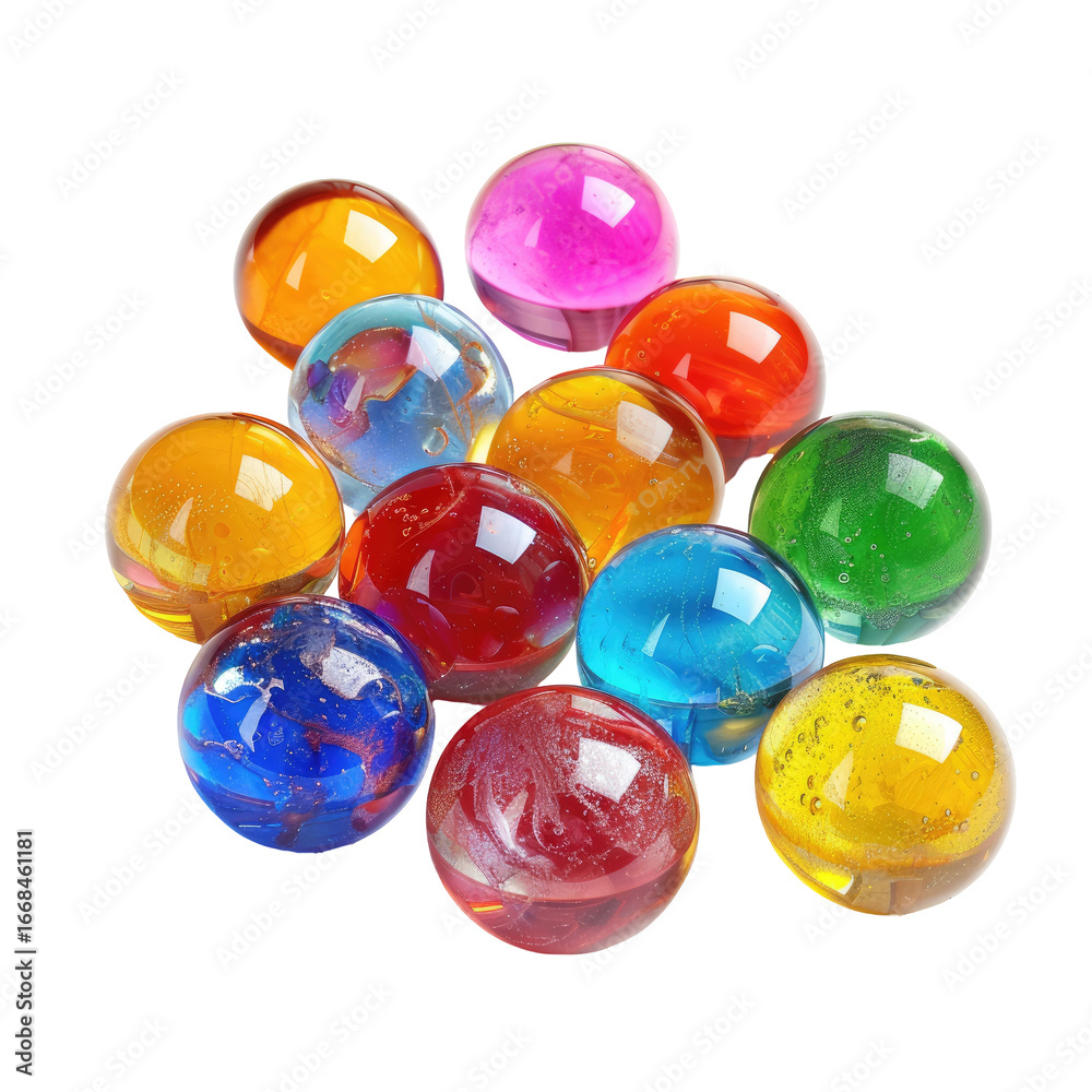Fototapeta premium Cluster of colorful, translucent spheres