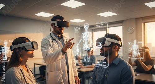 Virtual Reality Education - Students Immersed in Future Learning.