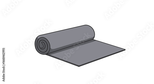 Gray yoga mat exercise mat fitness mat pilates mat gym mat workout mat floor mat rolling mat sport mat on transparent background