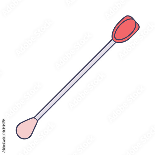 Stylized Applicator Tool with Cotton Swabs and Long Handle for Cosmetic Use