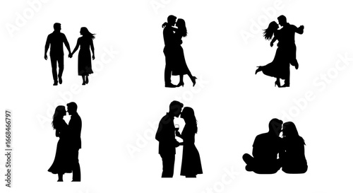 Romantic Silhouettes: Celebrating Love and Togetherness in Diverse Couple Poses