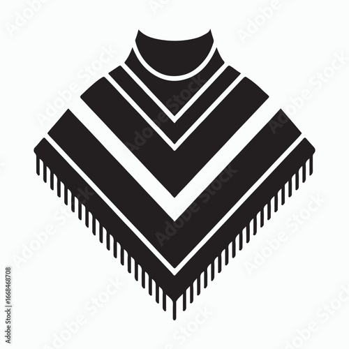 Poncho Glyph Icon Heritage Clothing Graphic