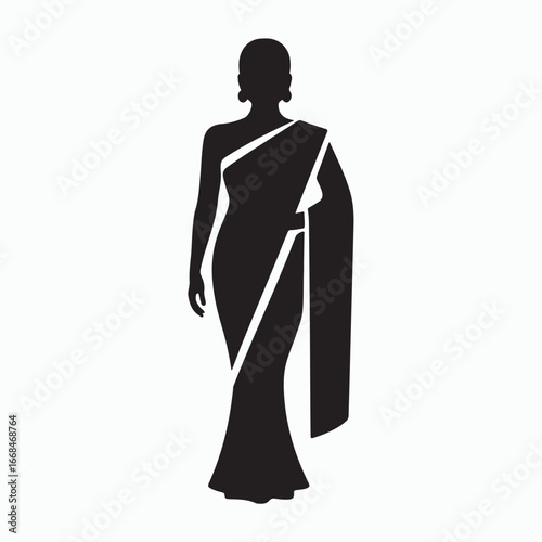 Saree Glyph Icon Heritage Dress Graphic