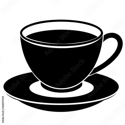 Coffee cup and saucer silhouette