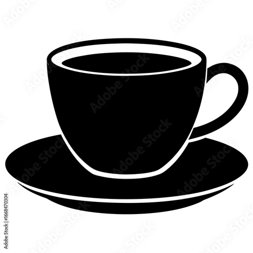 Coffee cup and saucer silhouette